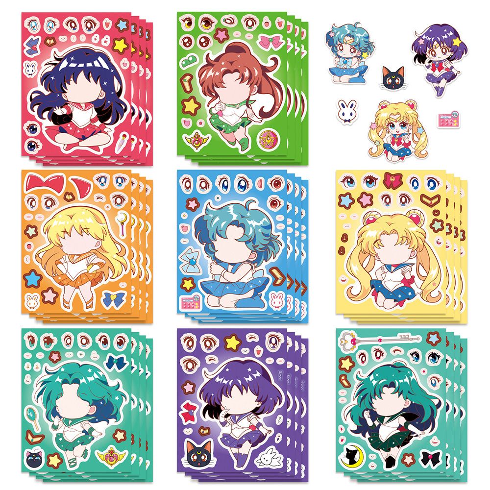 Anime Merchandise Posters - 8/16PCS Sailor Moon Face-Change Puzzle DIY